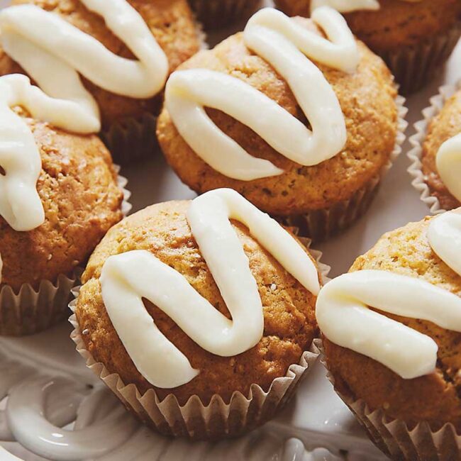carrot muffins with decadent cream cheese icing