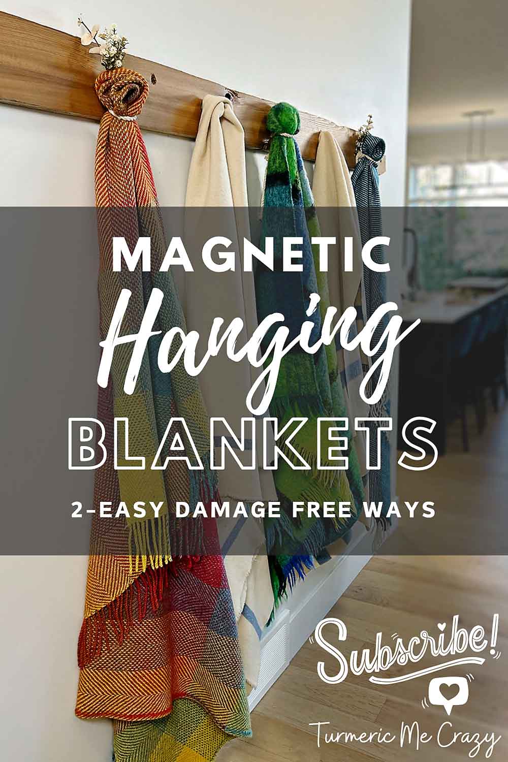 DIY tutorial on creating magnetic hanging blankets—the perfect solution for adding warmth, coziness, and style to any room! Whether you want extra insulation for winter, a soundproofing solution, a way to display your gorgeous blankets, or a unique decorative piece, this project has you covered. #diy #diyhomedecor #hangingblankets #magnets