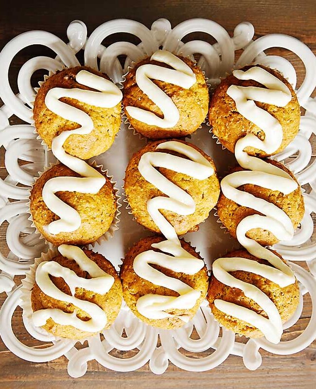 carrot muffins with decadent cream cheese icing