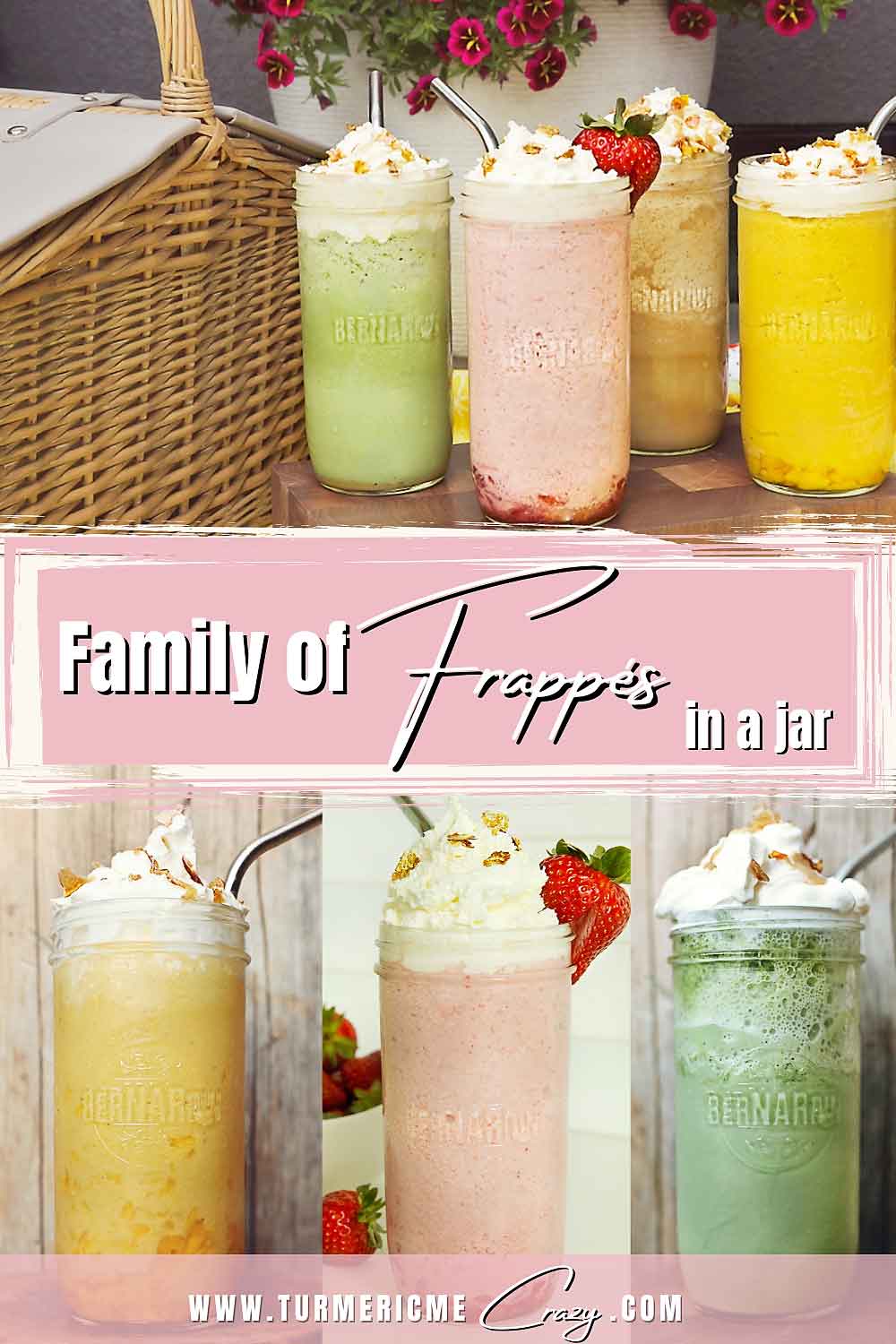 Keep your family cool this summer with our Family of Summertime Frappés! These tasty treats are the perfect way to kick off the summer and theres a flavour to delight everyone in the family! Starbucks Frappuccino copycat, milkshake, coffee Frappuccino, strawberry Frappuccino, iced drinks, cool drinks, iced coffee.