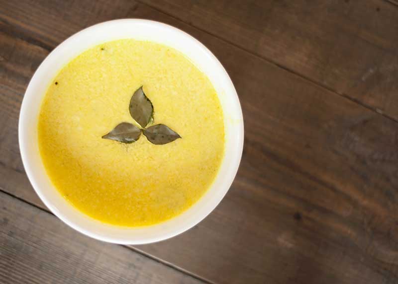 Kadhi is a soup like, yogourt based curry