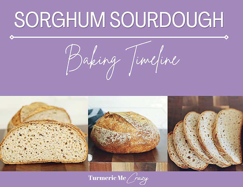 This simple Sorghum Flour Sourdough Bread Recipe is free of most common allergens & is vegan! It is super easy to make and includes a timeline to help guide you along the way! Even make it RICE FREE Sourdough with my easy substitutions.
