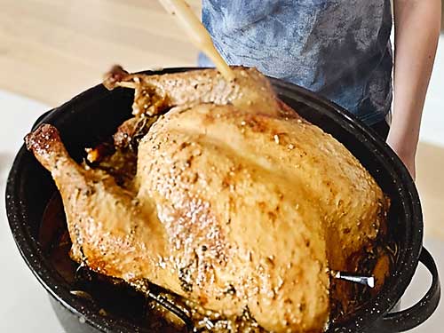 With just 4 ingredients, this turkey marinade is quick & easy way to take your turkey to the next level this holiday season! The best part is it is completely gluten free, dairy free, corn free, rice free & has a soy free option! Use this simple turkey marinade to cook your turkey & the pan juices will create THE MOST INCREDIBLE GRAVY YOU'VE EVER TASTED! Then you can delight your family with my incredibly tasty poutine with the left over gravy! Gluten free turkey, gluten free christmas, gluten free holidays, gluten free turkey marinade, gluten free gravy, gluten free holiday gravy