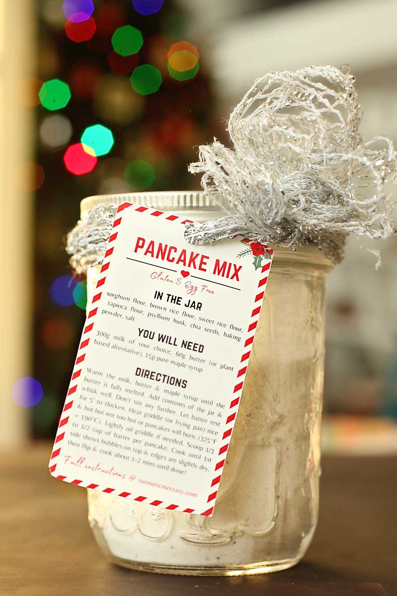 Whether you are eating Gluten Free or baking for someone who is, everyone will LOVE this absolutely scrumptious Gluten Free Pancake Mix! With healthy, simple ingredients you can whisk this mix up and keep it in the pantry for when the pancake cravings hit! Gluten Free Pancake Mix, Gluten Free Pancakes, Camping Pancakes, Gluten Free, Gluten Free Breakfast, hostess gift, mason jar gifts, Christmas gift idea