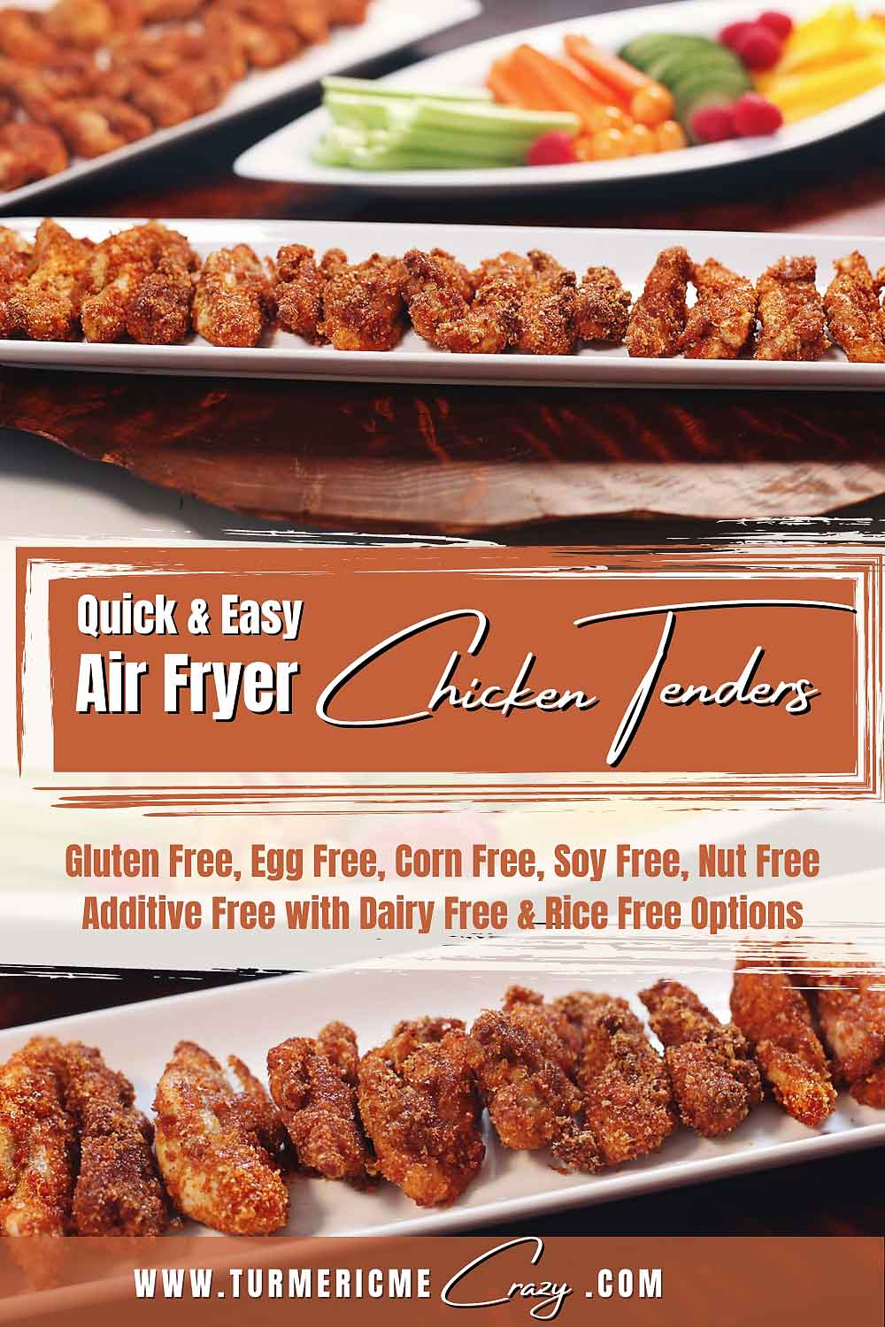 These gluten free air fryer chicken tenders are the perfect packable lunch for school & work! Not only are they gluten free they are also egg free, corn free, soy free & nut free with an equally delicious dairy & rice free option! lunch ideas, kids lunch ideas, gluten free lunch ideas, school lunch ideas, easy lunch ideas, gluten free kids lunch, chicken fingers, gluten free chicken fingers, egg free chicken strips, gluten free chicken strips, air fryer chicken strips, air fryer chicken fingers, air fry chicken fingers, frozen air fryer chicken fingers
