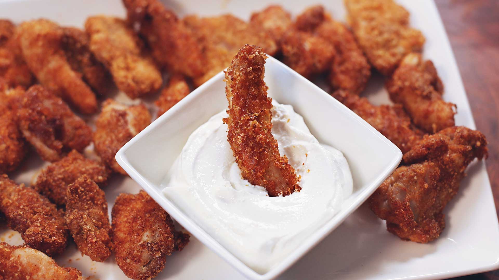 These gluten free air fryer chicken tenders are the perfect packable lunch for school & work! Not only are they gluten free they are also egg free, corn free, soy free & nut free with an equally delicious dairy & rice free option! lunch ideas, kids lunch ideas, gluten free lunch ideas, school lunch ideas, easy lunch ideas, gluten free kids lunch, chicken fingers, gluten free chicken fingers, egg free chicken strips, gluten free chicken strips, air fryer chicken strips, air fryer chicken fingers, air fry chicken fingers, frozen air fryer chicken fingers