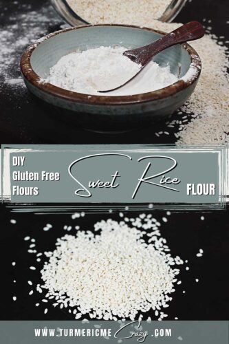 Easily make your own Gluten Free Flours like this Sweet Rice Flour! I've tested 3 different methods of making your own sweet rice flour at home and am sharing the absolute BEST and easiest way to make it! Simply grab some sweet rice aka glutinous rice and a high speed blender, follow-along with me and you'll be ready to use the power of sweet rice flour! gluten free flours, DIY sweet rice flour, binding flour, how to make gluten free bakes stick together