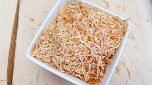 Easily improve the flavour of any dish that calls for coconut by toasting your coconut! It will not only dramatically improve the flavour making it more nutty & sweet, but creates a slightly crispy texture that is to die for! use this toasted coconut to make your own coconut milk, coconut cream, dried coconut milk (aka coconut powder) & coconut flour!