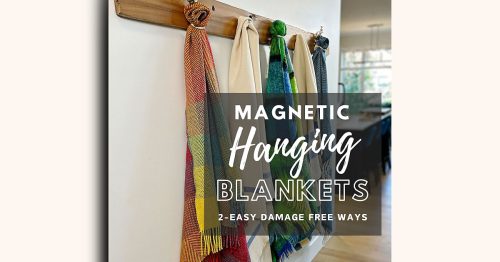 DIY tutorial on creating magnetic hanging blankets—the perfect solution for adding warmth, coziness, and style to any room! Whether you want extra insulation for winter, a soundproofing solution, a way to display your gorgeous blankets, or a unique decorative piece, this project has you covered. #diy #diyhomedecor #hangingblankets #magnets