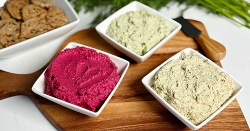 3 creamy and delicious cashew dips! Perfect for dipping veggies, spreading on sandwiches, or drizzling over bowls, these dairy-free dips are packed with flavor and easy to make.